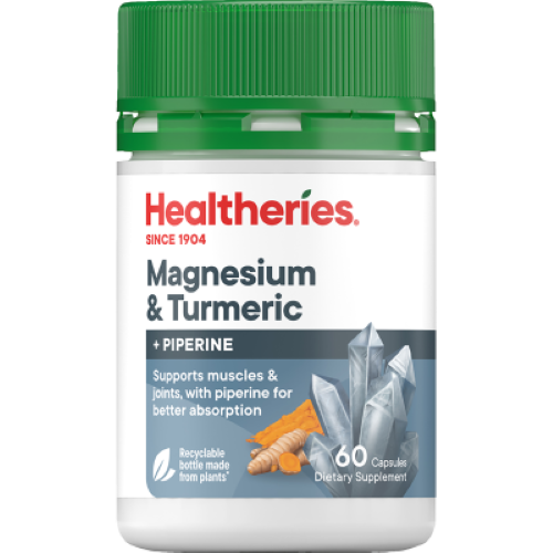 Healtheries Magnesium & Turmeric + Piperine Capsules 60pk