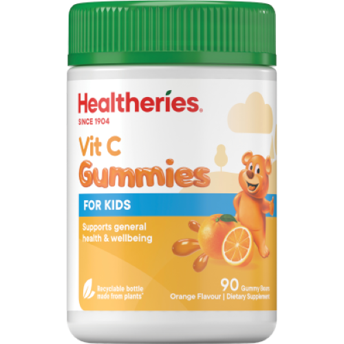 Healtheries Vit C Gummies for Kids Orange Flavour Gummy Bears 90pk
