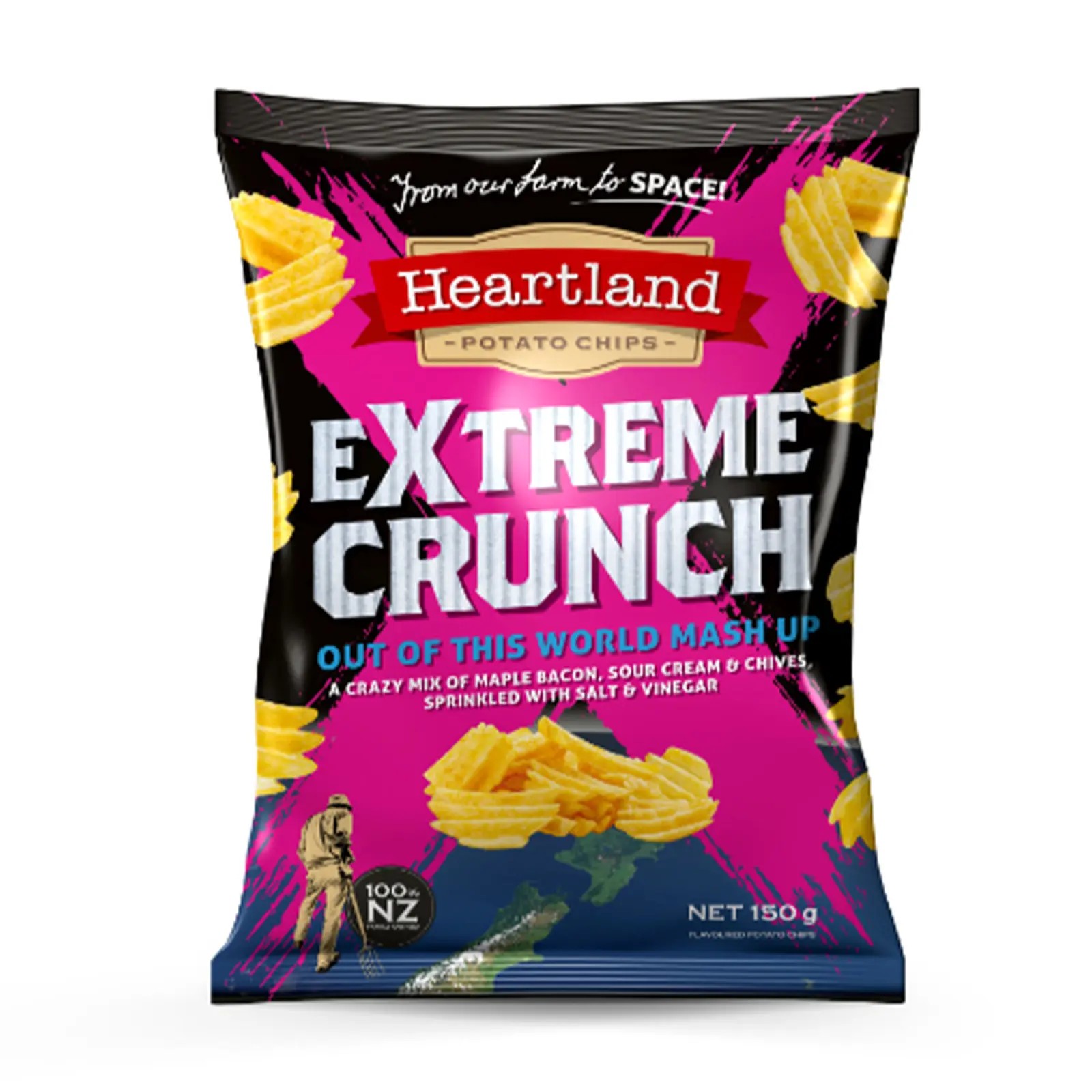 Heartland Extreme Crunch Out Of This World Mash Up Potato Chips 150g