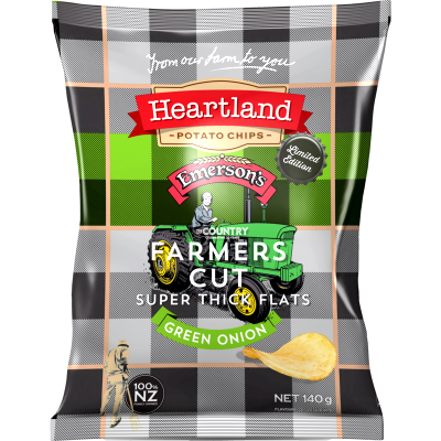 Heartland Farmer's Cut Super Thick Flats Green Onion Potato Chips 140g