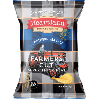 Heartland Farmers Cut Super Thick Flats Southern Salt Potato Chips 140g