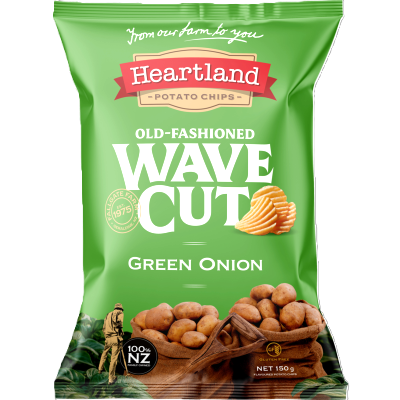 Heartland Green Onion Old-Fashioned Wave Cut Chips 150g