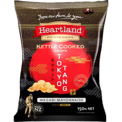 Heartland Kettle Cooked Tokyo Tang Wasabi Mayonnaise Potato Chips 150g
