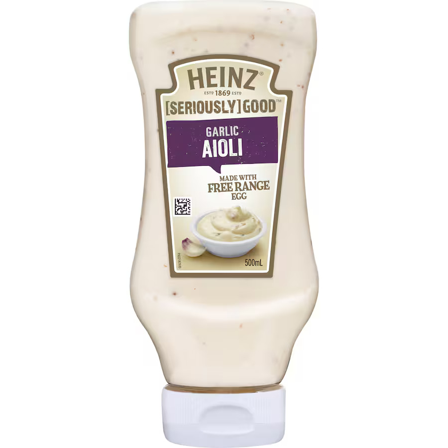 Heinz Seriously Good Garlic Aioli Flavoured Mayonnaise 500ml