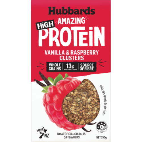 Hubbards Amazing High Protein Vanilla & Raspberry Clusters 350g