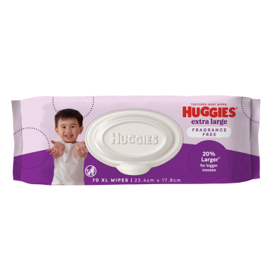Huggies Fragrance Free Extra Large Wipes 70pk