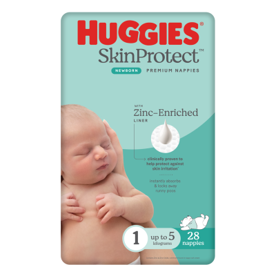 Huggies Nappies Newborn Size 1 Up To 5kg 28pk