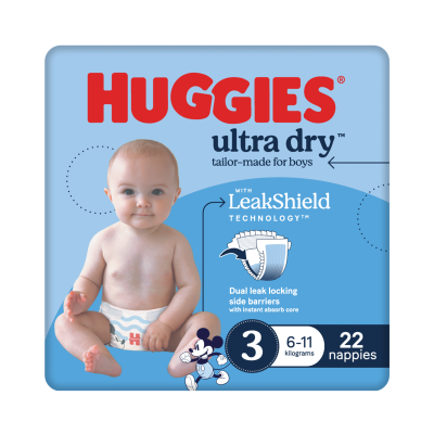 Huggies Ultra Dry Nappies For Boys Size 3 6-11kg 22pk
