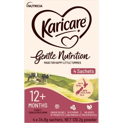 Karicare 3 Toddler Milk Sachets From 12+ Months 4 x 34.8g