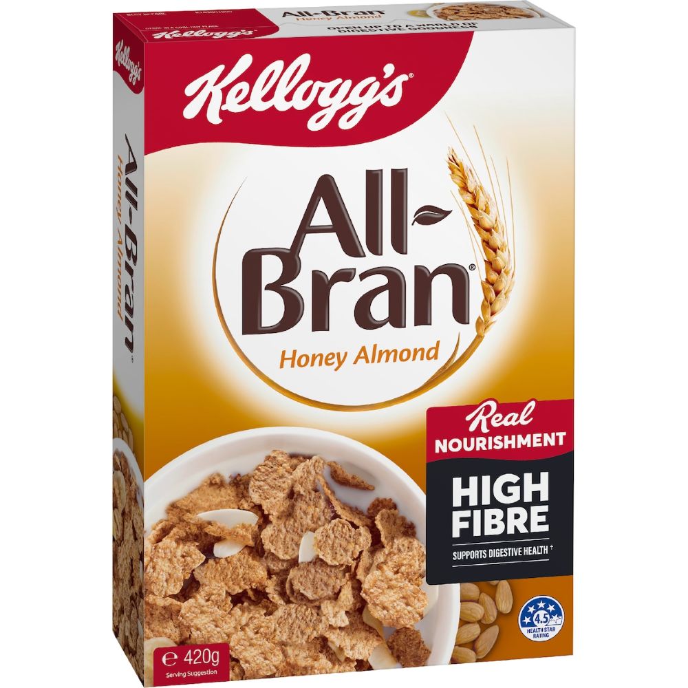 Kellogg's All-Bran Honey Almond Breakfast Cereal 420g