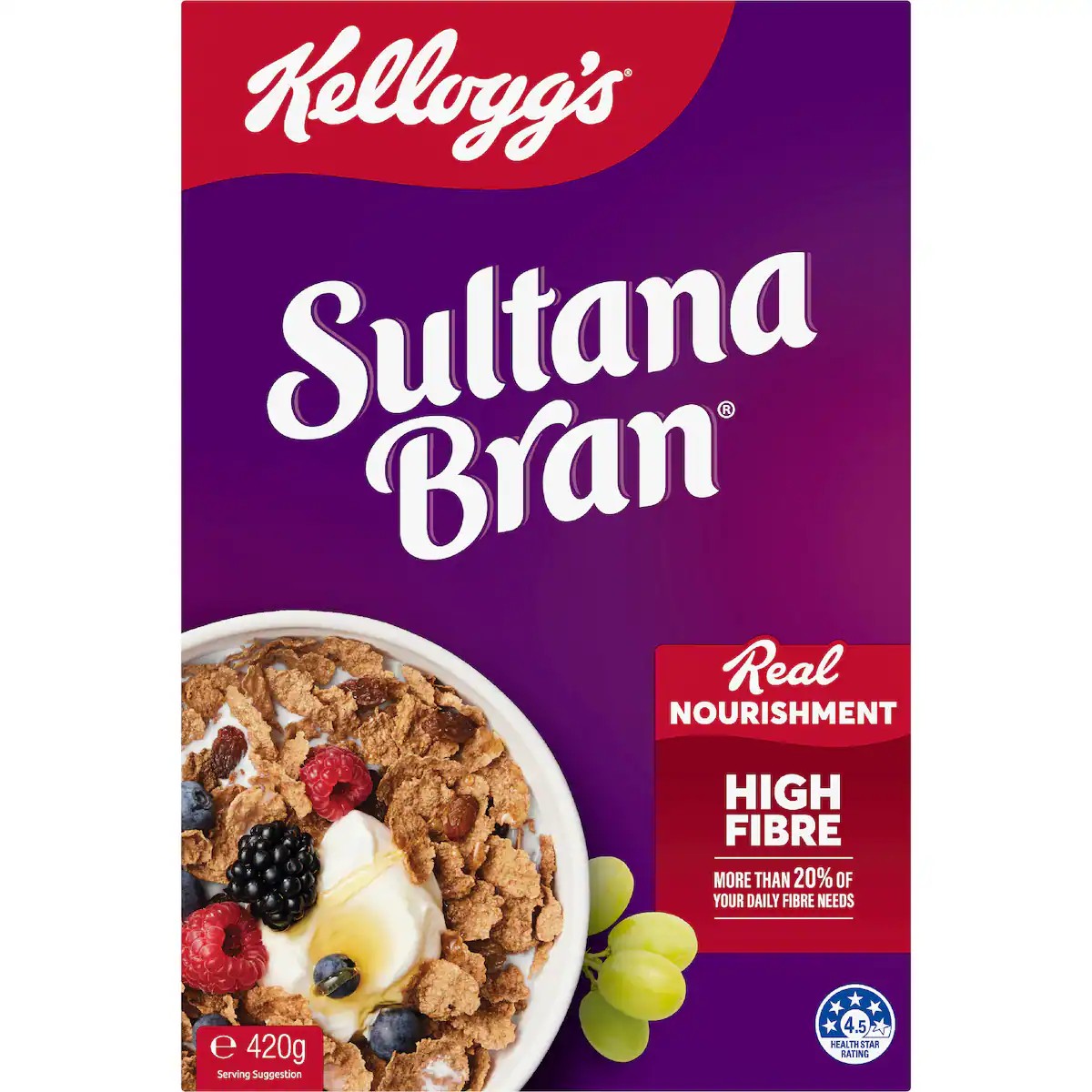 Kellogg's Sultana Bran Breakfast Cereal 420g
