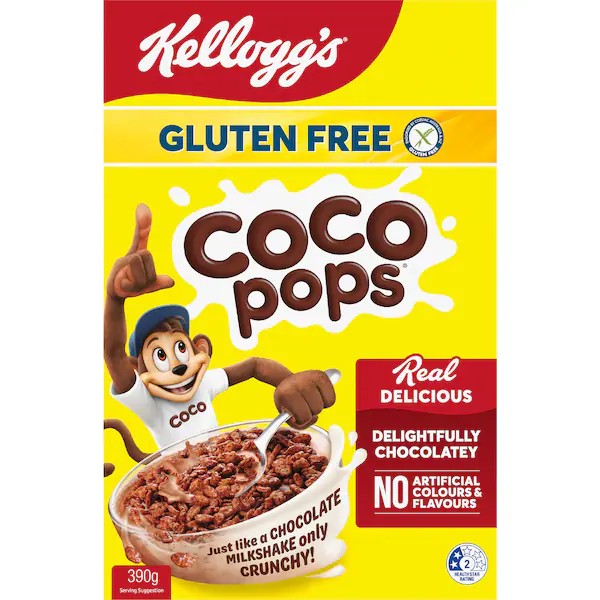 Kellogg's Gluten Free Coco Pops Breakfast Cereal 390g