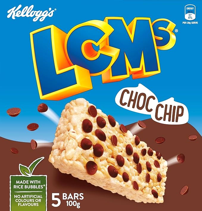 Kellogg's LCMs Choc Chip Rice Bubble Bars 5 x 20g