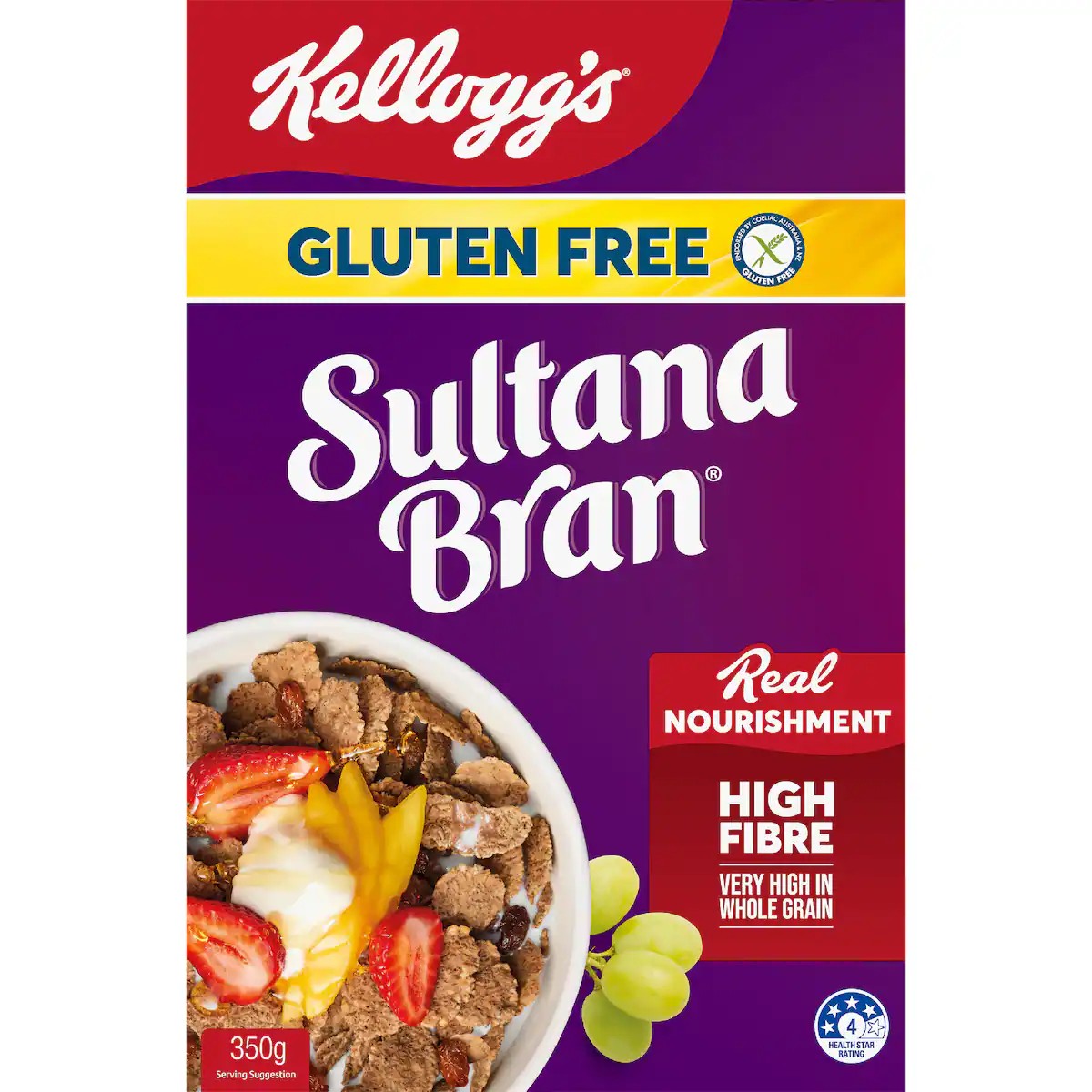 Kellogg's Sultana Bran Gluten Free Cereal 350g