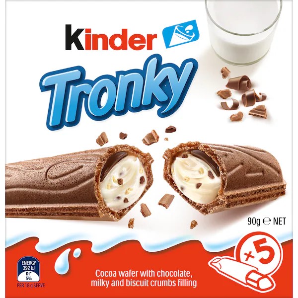Kinder Tronky Cocoa Wafer Biscuits 5 x 18g