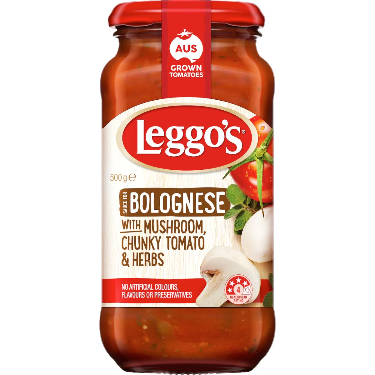 Leggo's Mushroom Chunky Tomato & Herbs Bolognese Sauce 500g
