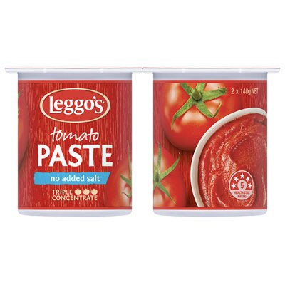 Leggo's Tomato Paste No Added Salt 2 x 140g