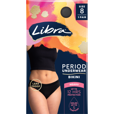 Libra Period Underwear Bikini Brief Size 8 1pk