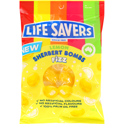 Lifesavers Lemon Fizz Sherbert Bombs 150g