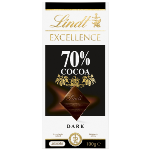 Chocolate Block Lindt Excellence 70% Cocoa Dark 100g