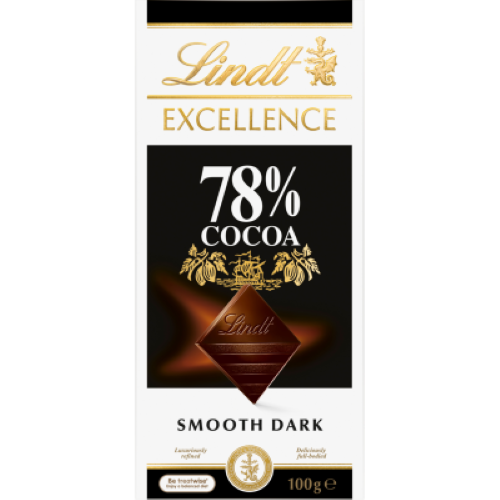 Chocolate Block Lindt Excellence 78% Cocoa Smooth Dark 100g