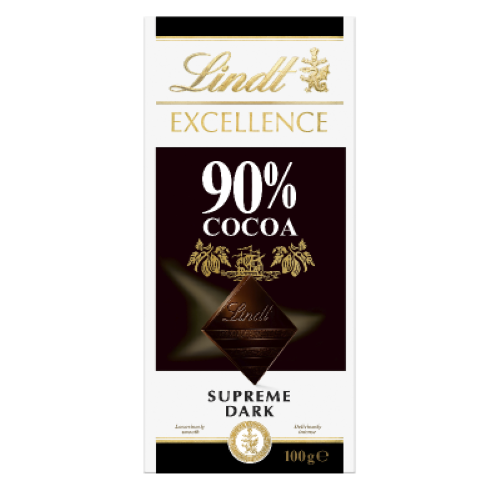 Chocolate Block Lindt Excellence 90% Cocoa Supreme Dark 100g