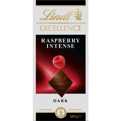 Chocolate Block Lindt Excellence Raspberry Intense Dark 100g