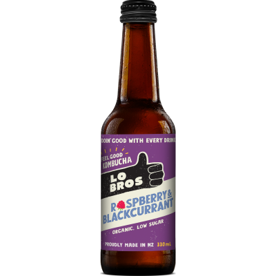 Lo Bros Raspberry & Blackcurrant Kombucha 330ml