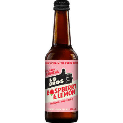 Lo Bros Raspberry & Lemon Kombucha 330ml
