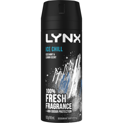 Lynx Ice Chill Iced Mint & Lemon 48hr Deodorant Antiperspirant Bodyspray 165ml