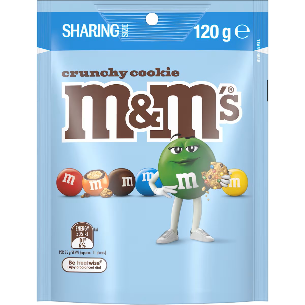 M&M's Crunch Cookie Chocolate Pouch 120g