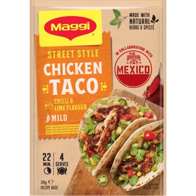Maggi Mexico Street Style Chilli Lime Chicken Taco Recipe Base Sachet 39g