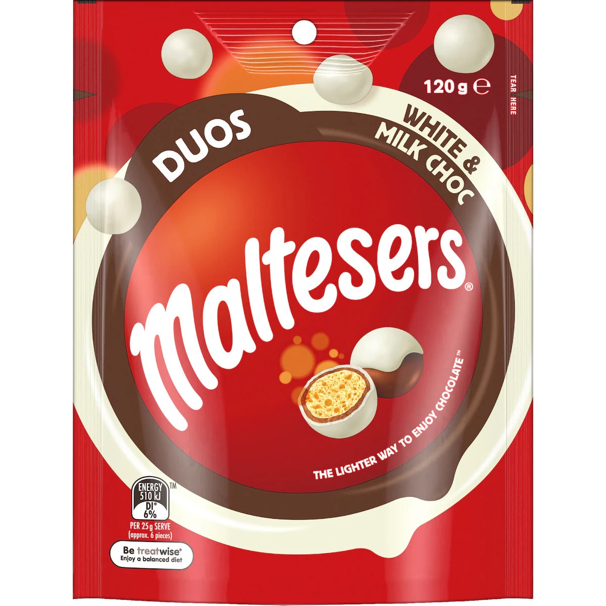 Maltesers Milk Choc and White Choc Duo 120g
