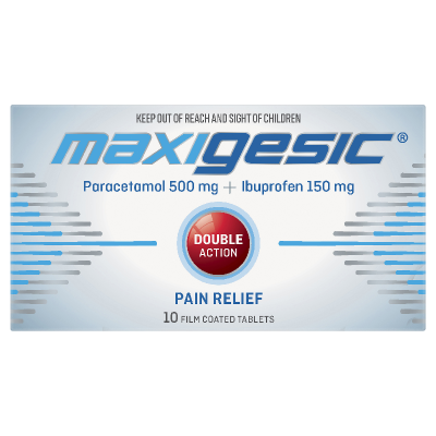 Maxigesic Double Action Pain Relief Film Coated Tablets 10pk