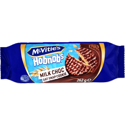 McVitie's Hobnobs Milk Choc Oat Snap Cookie Biscuits 262g