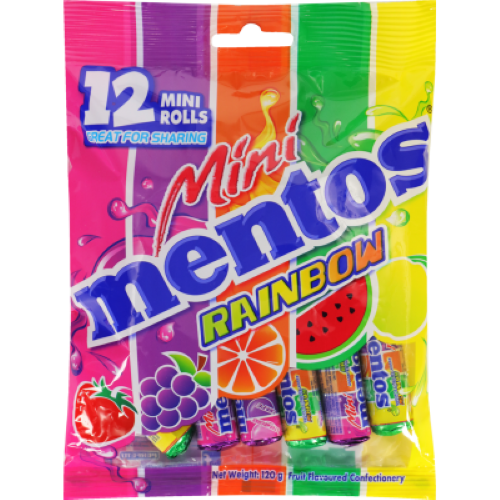 Mentos Mini Rainbow Rolls 120g