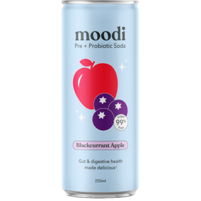 Moodi Blackcurrant Apple Pre + Probiotic Soda Drink 250ml