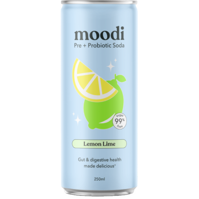 Moodi Lemon Lime Pre + Probiotic Soda Drink 250ml