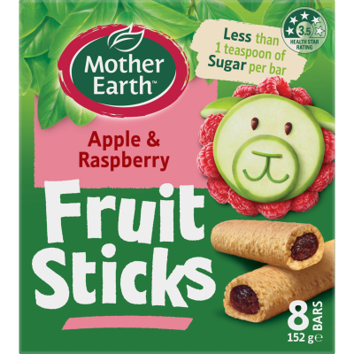 Mother Earth Apple & Raspberry Fruit Sticks 152g