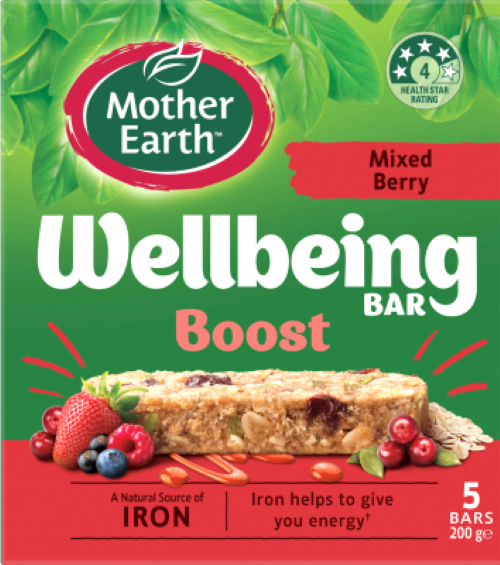 Mother Earth Boost Mixed Berry Wellbeing Bars 200g