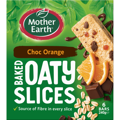 Mother Earth Choc Orange Baked Oaty Slices 6 x 40g