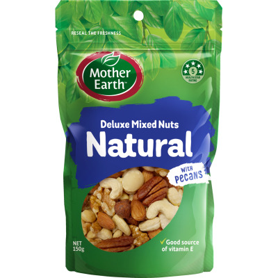 Mother Earth Natural Deluxe Mixed Nuts 150g