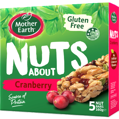 Mother Earth Nuts About Cranberry Bars 160g