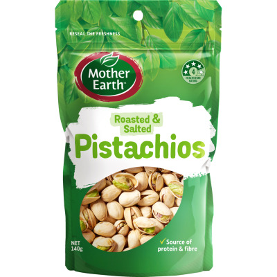 Mother Earth Roasted & Salted Pistachios 140g