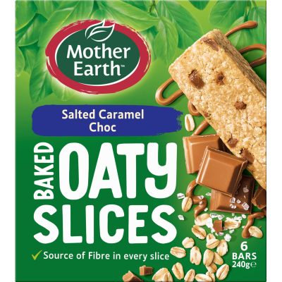 Mother Earth Salted Caramel Choc Baked Oaty Slices 6 x 40g