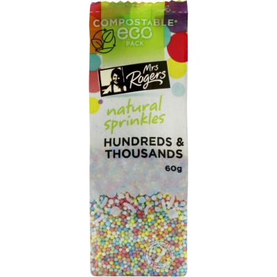 Mrs Rogers Hundreds & Thousands Natural Sprinkles 60g
