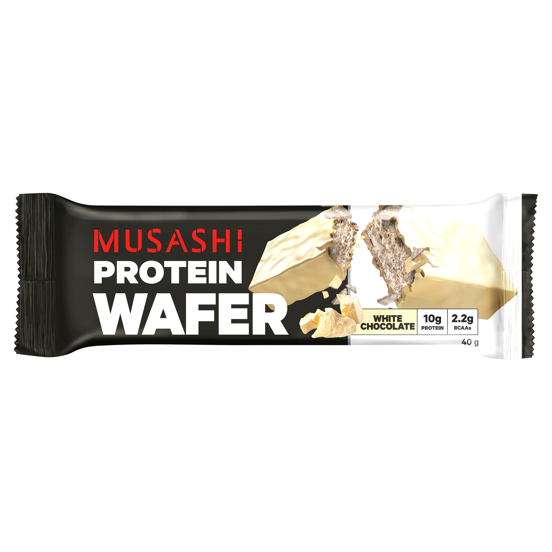 Musashi White Chocolate Protein Wafer Bar 40g