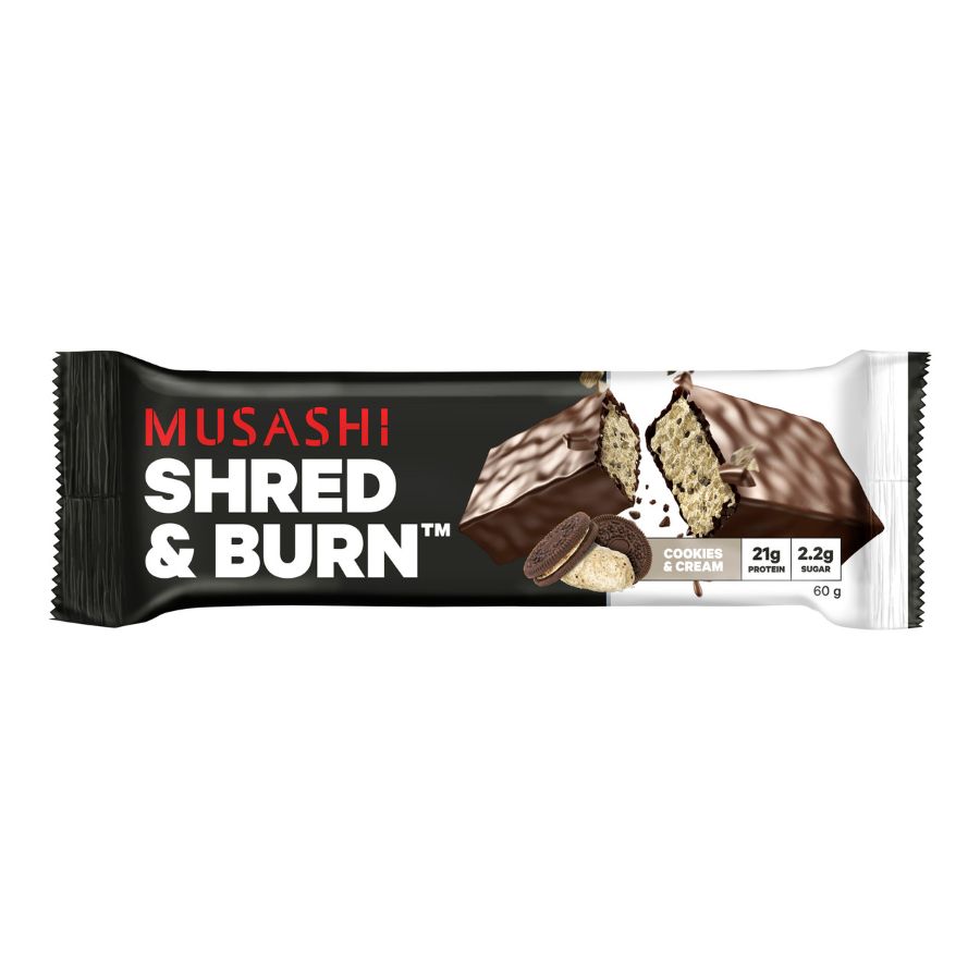 Musashi Cookies & Cream Flavour Shred & Burn Bar 60g