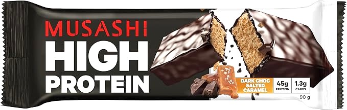 Musashi Dark Choc Salted Caramel High Protein Bar 90g