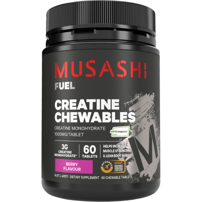 Musashi Fuel Creatine Chewables Berry Flavour Tablets 60pk